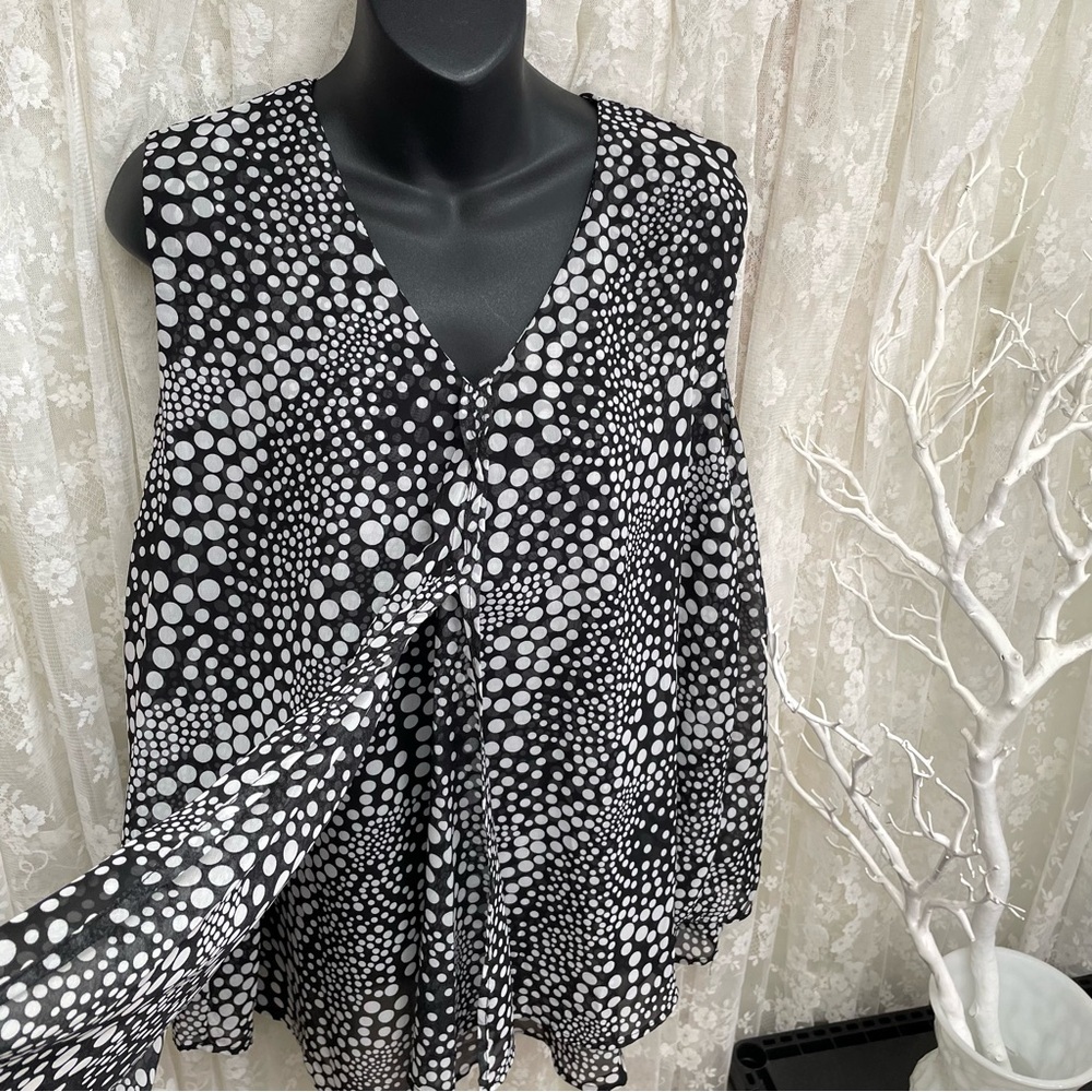 Black & White Polka Dot Tank Blouse